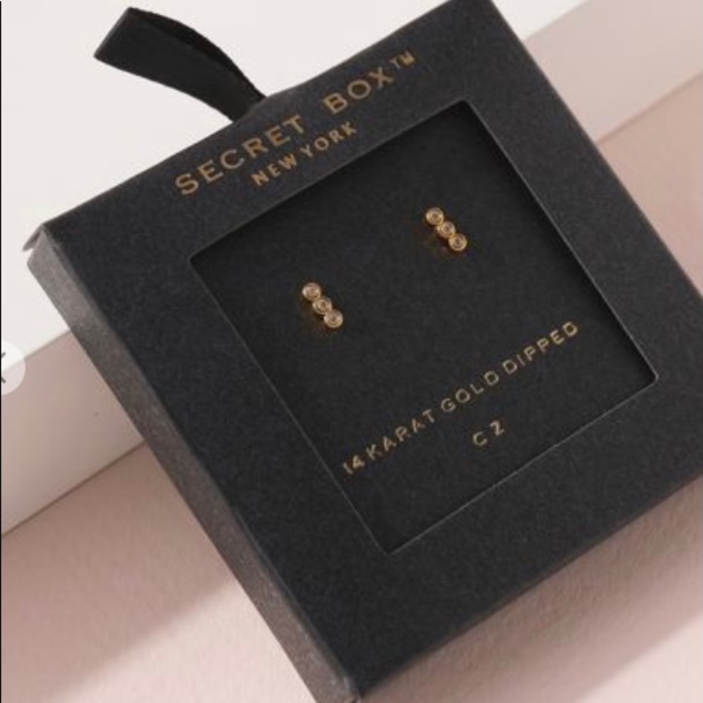 Trio Stud Earrings 14k Gold Dipped